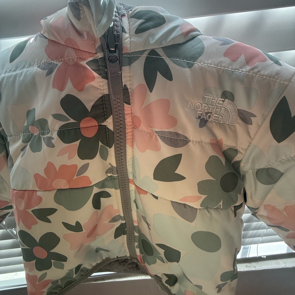 The North Face Kids Puffer Jacket - Floral Pink and Green